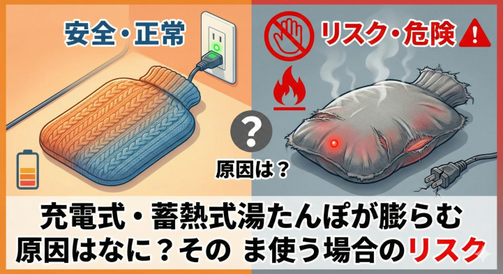 湯たんぽが膨らむ