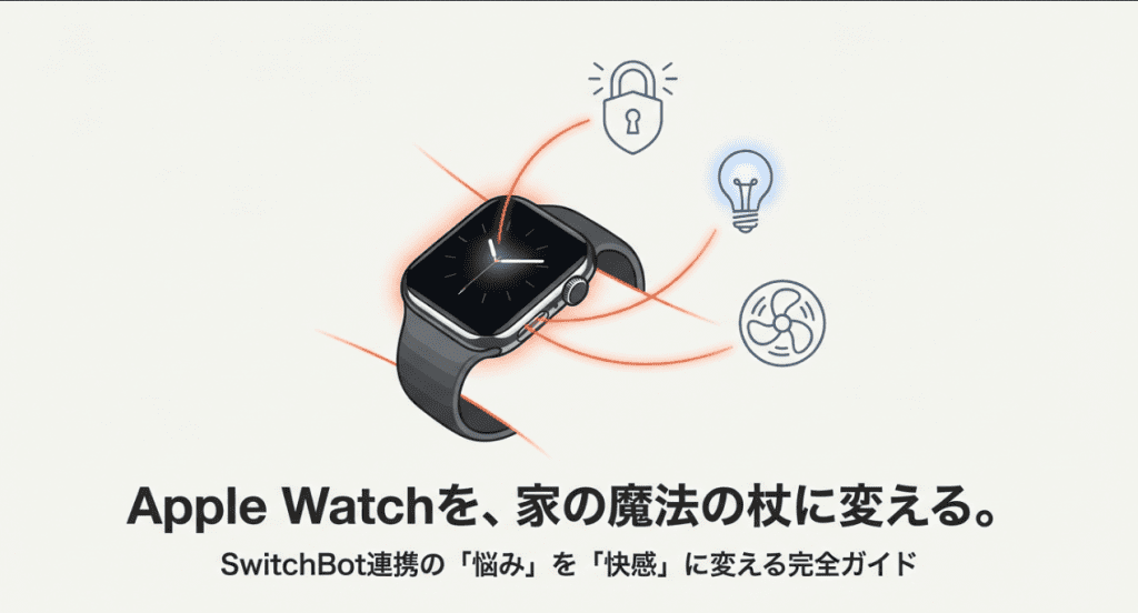 SwitchBotとApple Watchの連携方法やトラブル解決を解説するガイドの表紙画像