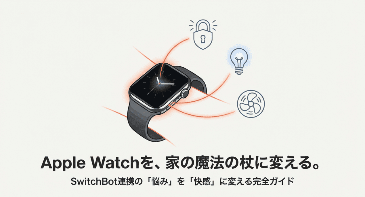 SwitchBotとApple Watchの連携方法やトラブル解決を解説するガイドの表紙画像