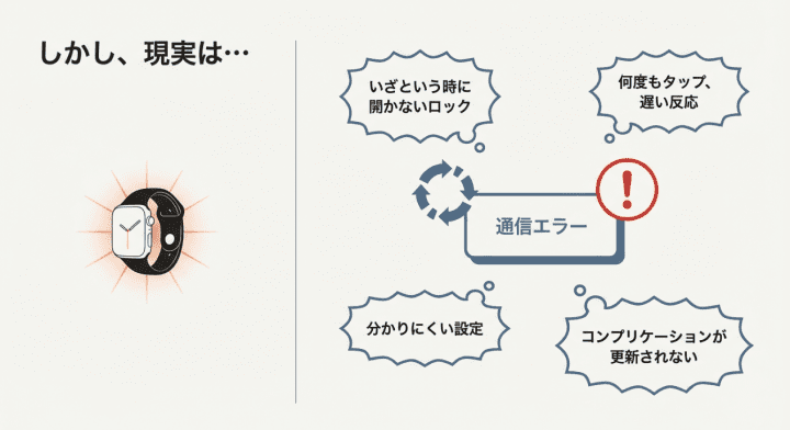 アプリのインストール、OSの更新、デバイス同期の3つの初期設定ステップの図解