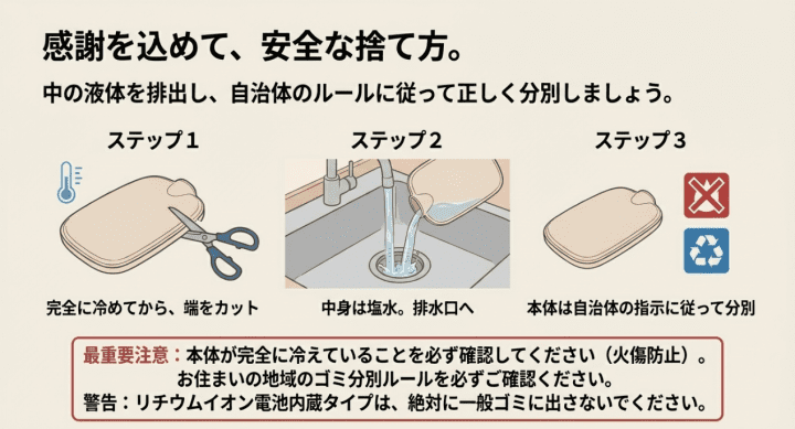蓄熱式・充電式湯たんぽ捨て方