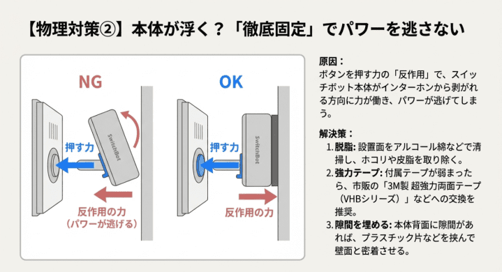 スイッチボット本体が浮く