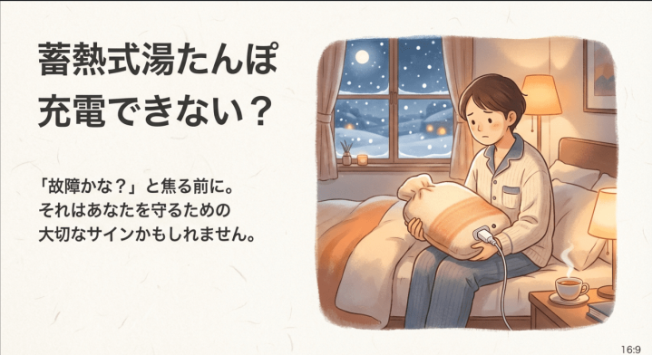 蓄熱式・充電式湯たんぽが充電できない