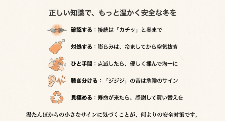 充電式・蓄熱式湯たんぽが充電できないまとめ