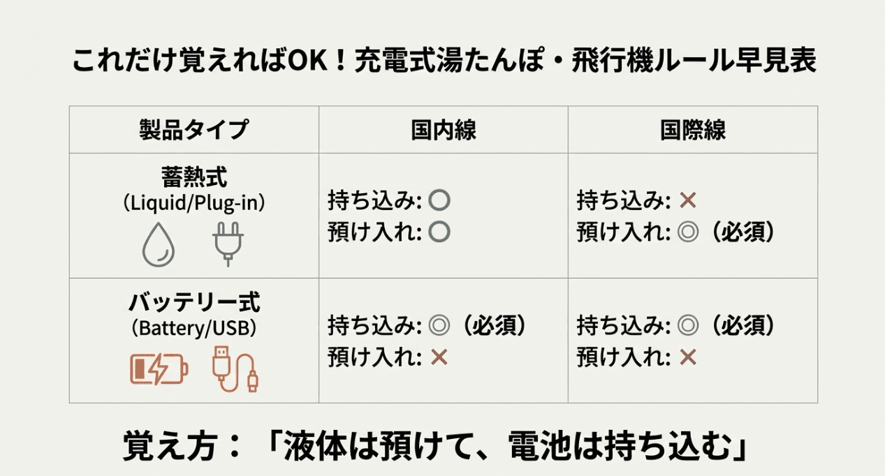蓄熱式・充電式湯たんぽの飛行機への持ち込み・手荷物まとめ