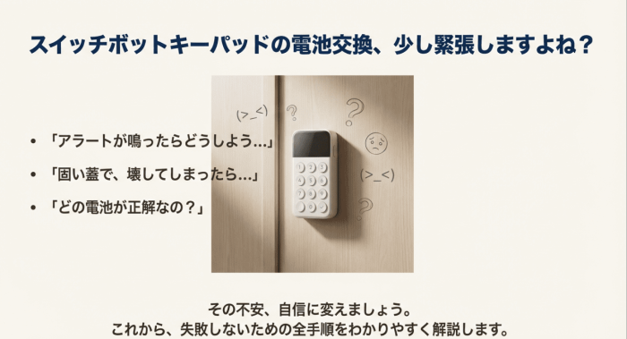 スイッチボットのキーパッドの電池交換