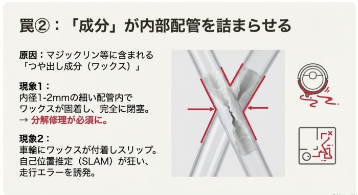 内部の配管の詰まり