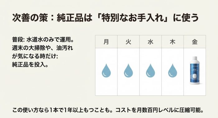 純正品はお手入れも兼ねる