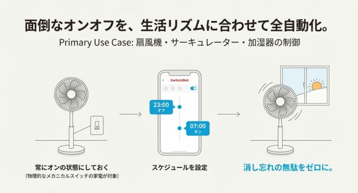 生活リズムに合わせて家電をオン・オフ、自動でする