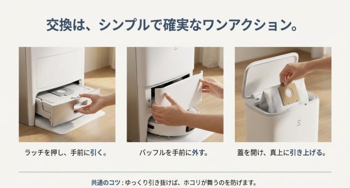 ゴミパックの取り外し方