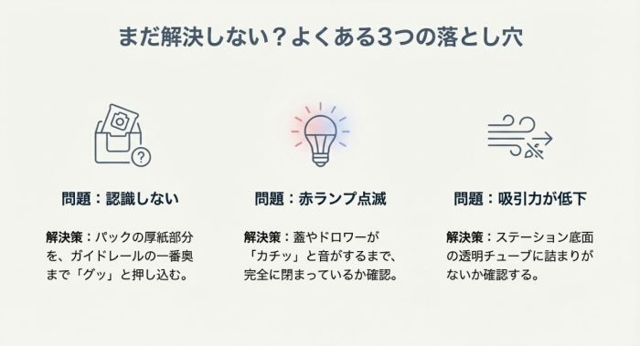 交換しても消えない警告の対処