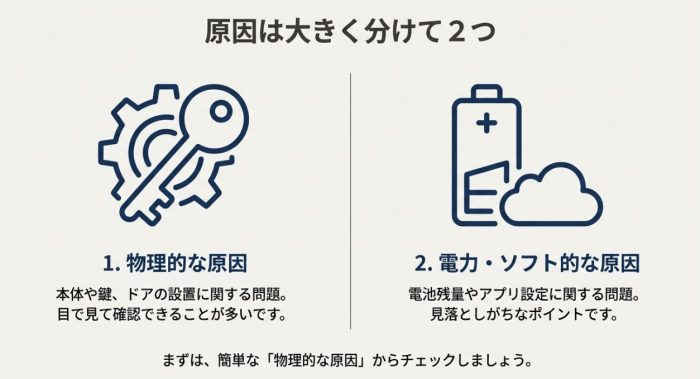 ロックが回らない原因は２つ