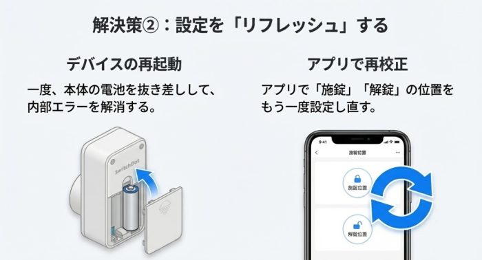 電池を抜くなど設定がリフレッシュされます。