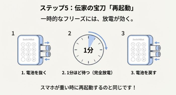 再起動や電源の抜き差しで解決
