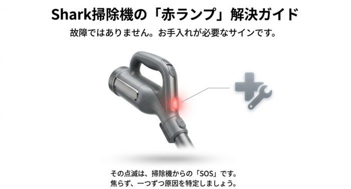 シャークの掃除機でずっと赤ランプがついている