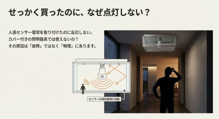 人感センサーはカバーがあっても大丈夫？