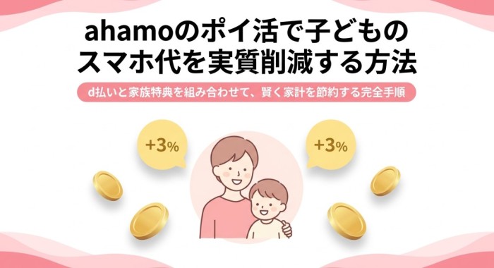 ahamoのポイカツで子供のスマホ代の削減