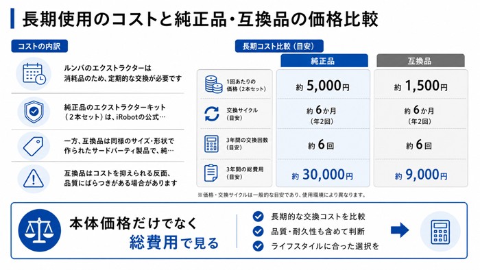 長期使用のコストと純正品・互換品の価格比較
