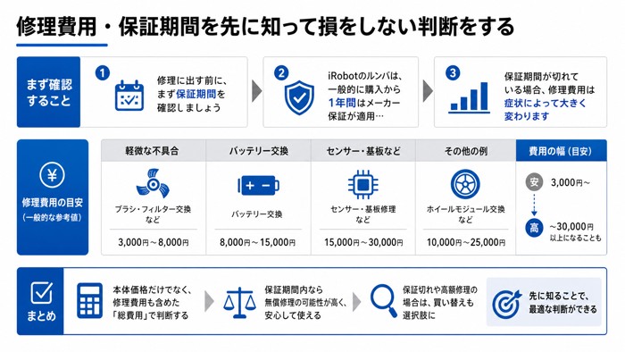 修理費用・保証期間を先に知って損をしない判断をする