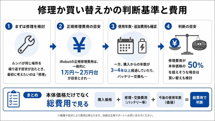 修理か買い替えかの判断基準と費用
