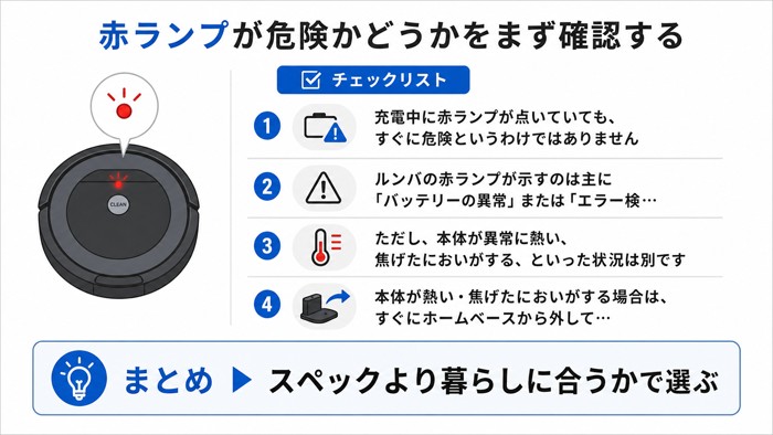 赤ランプが危険かどうかをまず確認する