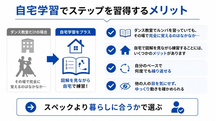 自宅学習でステップを習得するメリット