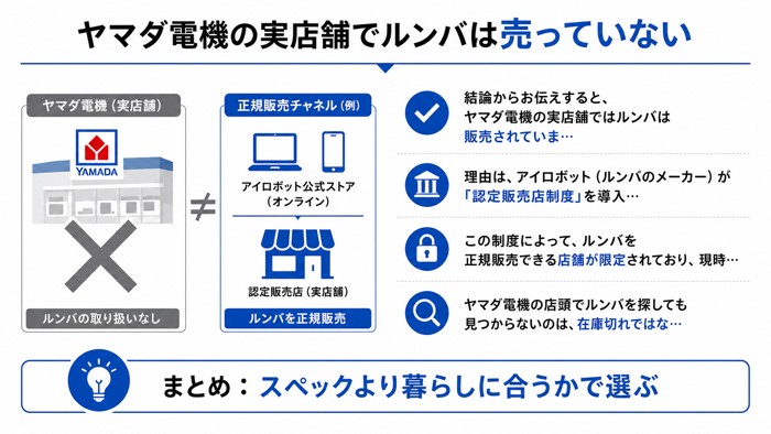 ヤマダ電機の実店舗でルンバは売っていない