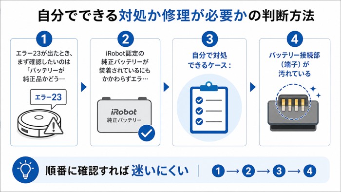 自分でできる対処か修理が必要かの判断方法