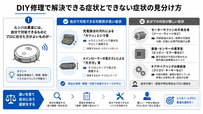 DIY修理で解決できる症状とできない症状の見分け方
