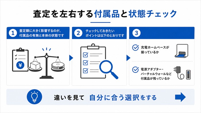 査定を左右する付属品と状態チェック