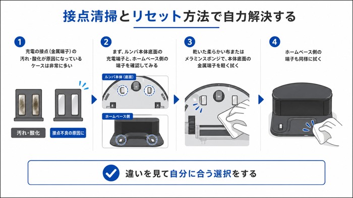 接点清掃とリセット方法で自力解決する