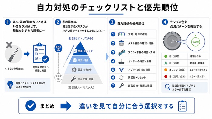 自力対処のチェックリストと優先順位