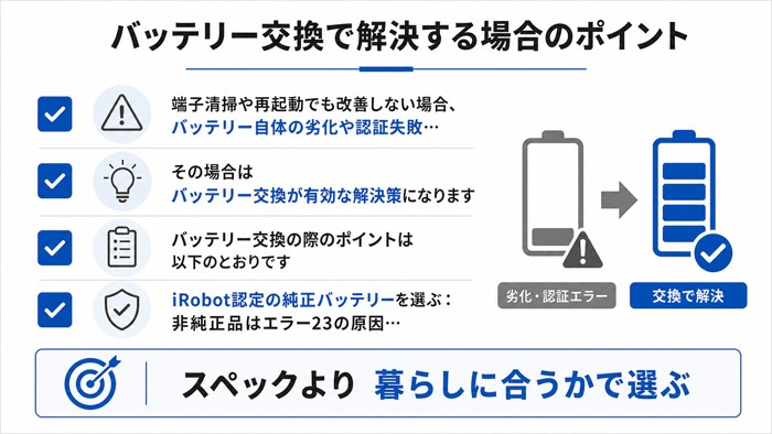 バッテリー交換で解決する場合のポイント