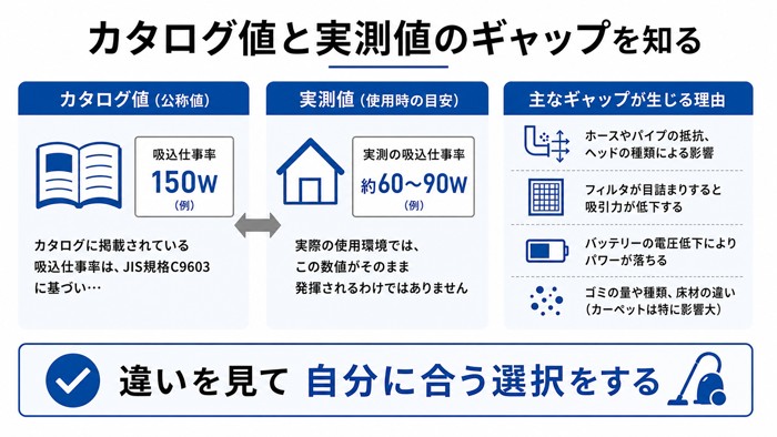 カタログ値と実測値のギャップを知る