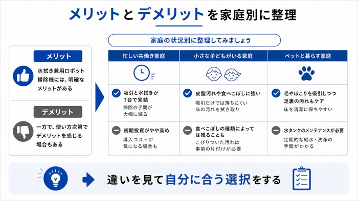 メリットとデメリットを家庭別に整理