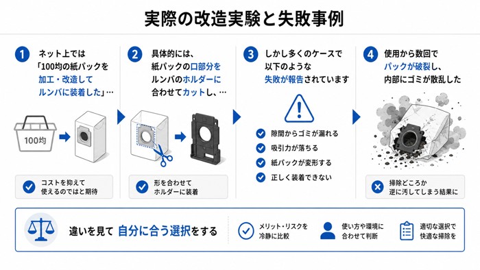 実際の改造実験と失敗事例