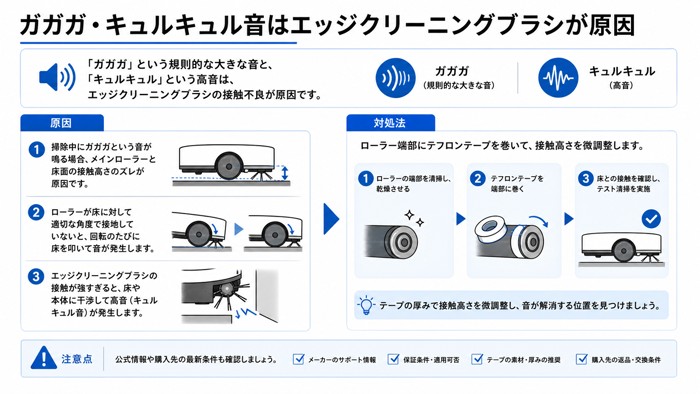ガガガ・キュルキュル音はエッジクリーニングブラシが原因