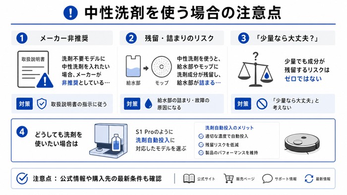 中性洗剤を使う場合の注意点