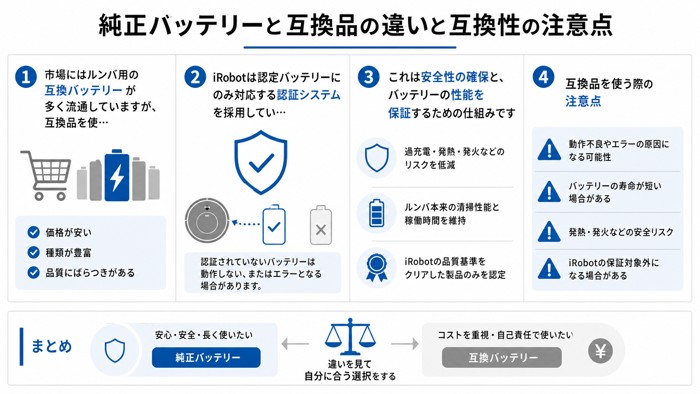 純正バッテリーと互換品の違いと互換性の注意点