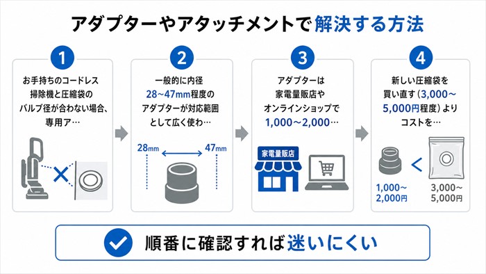 アダプターやアタッチメントで解決する方法