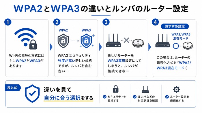 WPA2とWPA3の違いとルンバのルーター設定